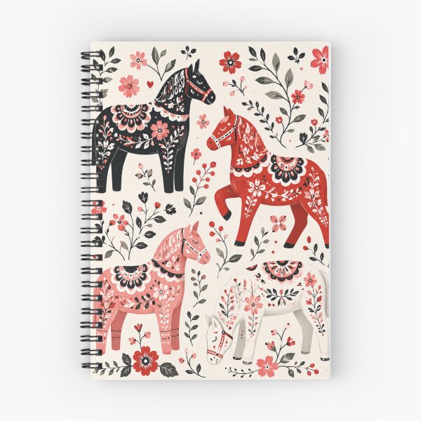 Item preview, Swedish Dala Horses Red, Funny Dala Horses ,  red dala horses witj black and white rosemailing designed and sold by Owneysweet.