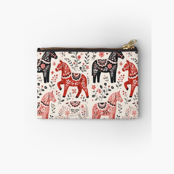 Item preview, Swedish Dala Horses Red, Funny Dala Horses ,  red dala horses witj black and white rosemailing designed and sold by Owneysweet.