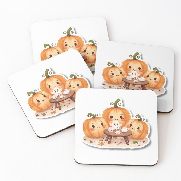 Item preview, Cute Pumpkin Tea Party Halloween – Kawaii Pumpkin Sticker designed and sold by Busybeesfinds.