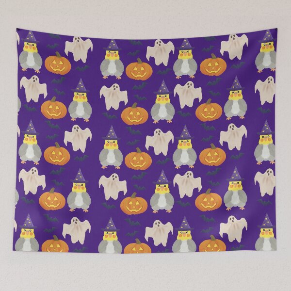 Item preview, Pattern of a Cockatiel and Halloween Decor designed and sold by FandomizedRose.