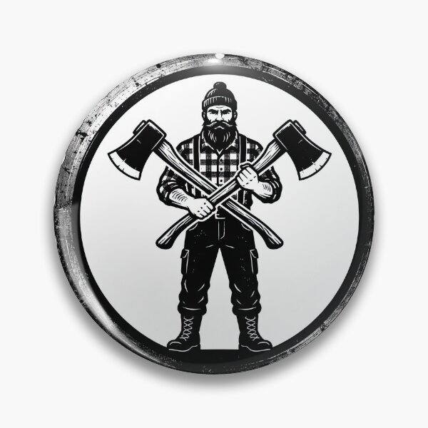 Item preview, Rugged Bearded Lumberjack Crossed Axes Saw Blade designed and sold by Rahat3344.
