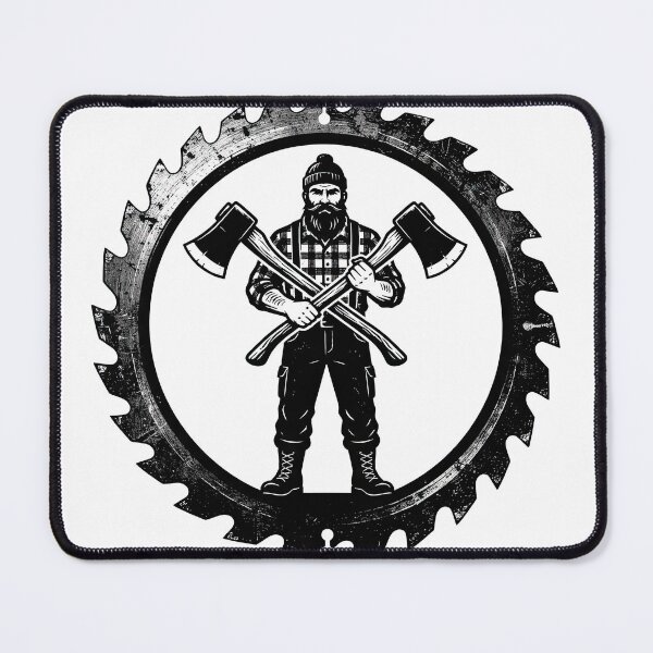 Item preview, Rugged Bearded Lumberjack Crossed Axes Saw Blade designed and sold by Rahat3344.