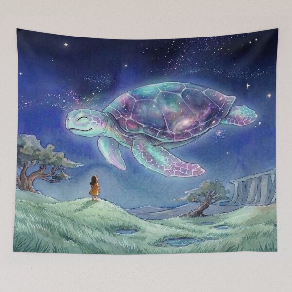 Item preview, Cosmic Sea Turtle Starlit Night designed and sold by Dreamic.Art.