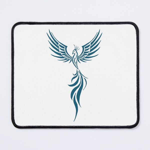 Item preview, Majestic Teal Phoenix Rising Silhouette Art designed and sold by URSM.
