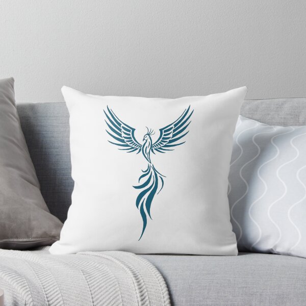 Item preview, Majestic Teal Phoenix Rising Silhouette Art designed and sold by URSM.