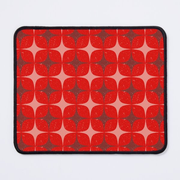 Item preview, Retro Atomic Petal Grid – Distressed Mod Geometric Pattern | Red designed and sold by Frohyou.