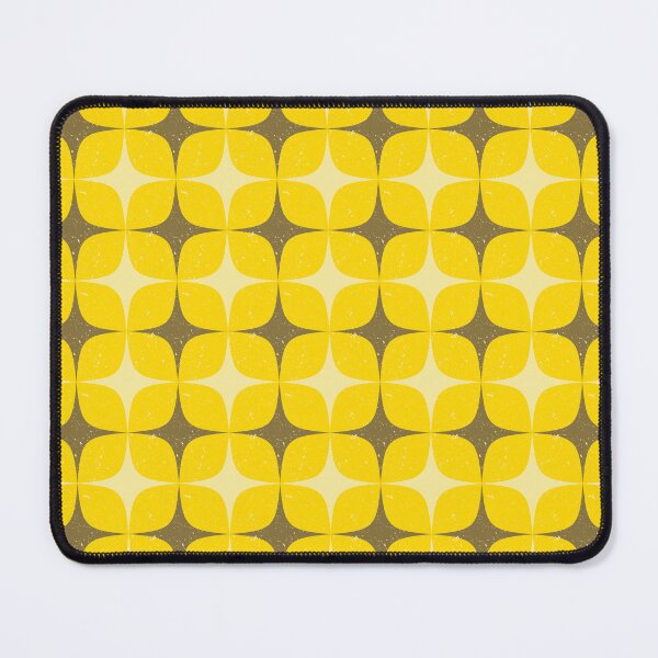 Item preview, Retro Atomic Petal Grid – Distressed Mod Geometric Pattern | Yellow designed and sold by Frohyou.