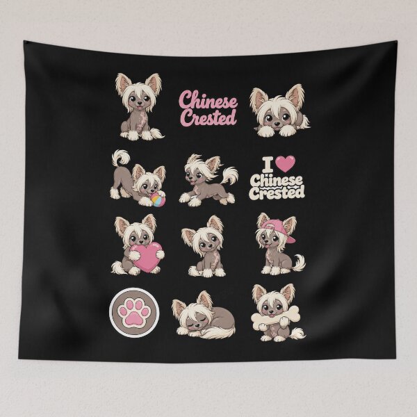Item preview, Cute Chinese Crested Dog stickers and apparel design designed and sold by rafaeltto.