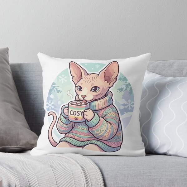 Item preview, Sphynx Cat Wearing Cozy Sweater Winter Humor designed and sold by Arc2020.