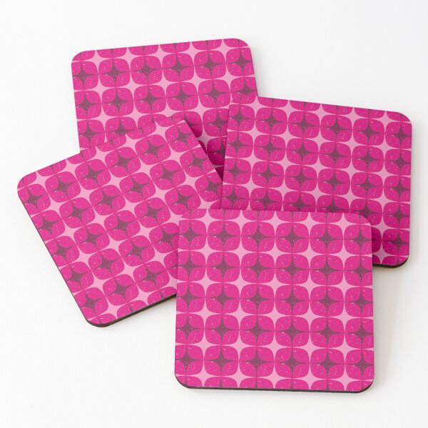 Item preview, Retro Atomic Petal Grid – Distressed Mod Geometric Pattern | Pink designed and sold by Frohyou.