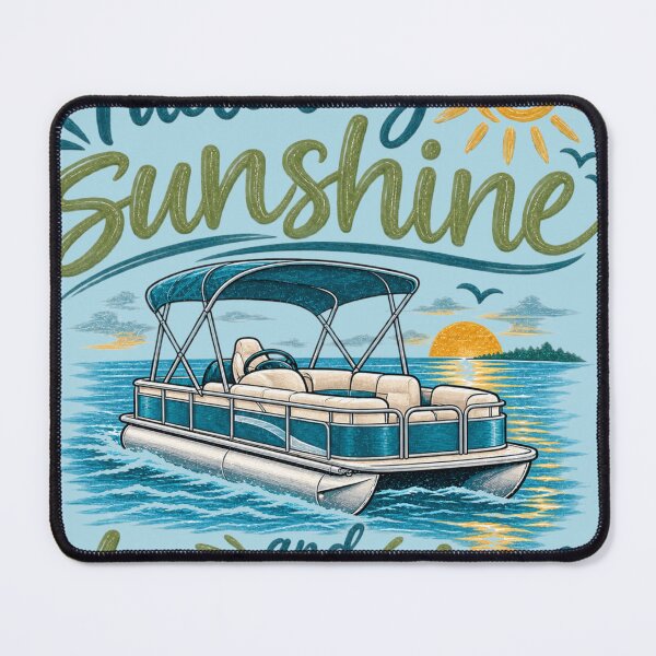 Item preview, Fueled by Sunshine and Boat Sodas - Vintage Pontoon Boat Summer Lake Life designed and sold by Bright08.