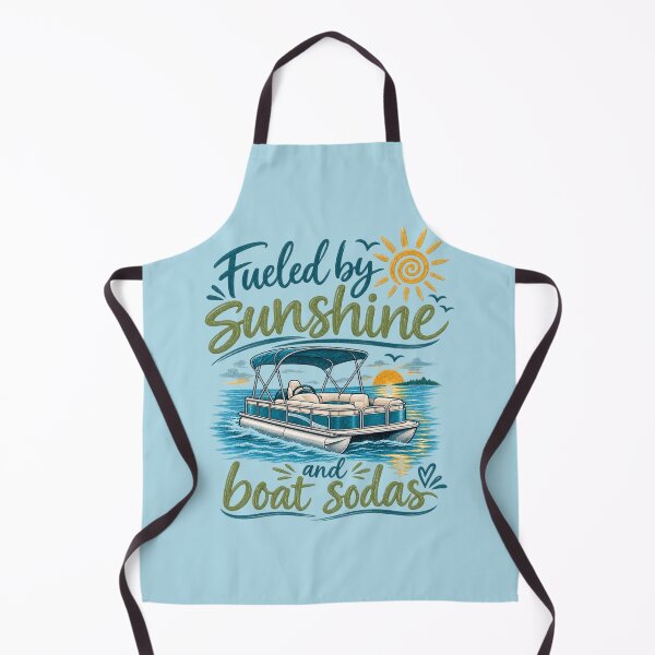 Item preview, Fueled by Sunshine and Boat Sodas - Vintage Pontoon Boat Summer Lake Life designed and sold by Bright08.