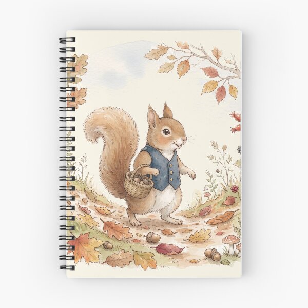 Item preview, Vintage Watercolor Squirrel Walking in Autumn Forest - Classic Storybook Art designed and sold by Pasteltone.