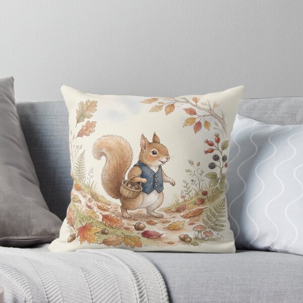 Item preview, Vintage Watercolor Squirrel Walking in Autumn Forest - Classic Storybook Art designed and sold by Pasteltone.