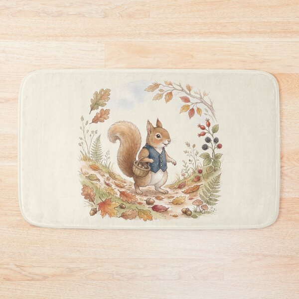 Item preview, Vintage Watercolor Squirrel Walking in Autumn Forest - Classic Storybook Art designed and sold by Pasteltone.