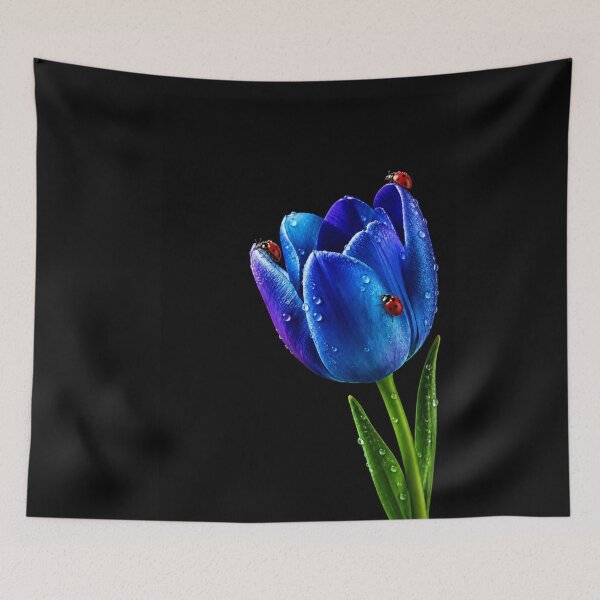 Item preview, Ladybugs on an Electric Blue Tulip designed and sold by Kimberly Palmer.