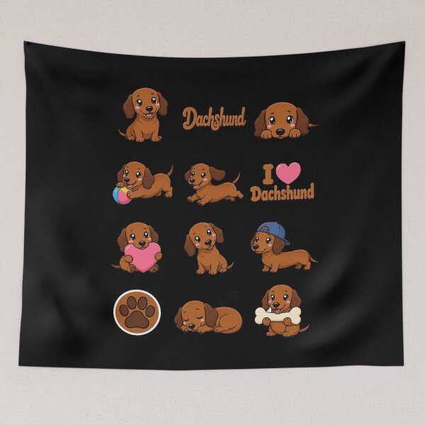 Item preview, Cute Dachshund Doxie stickers and apparel design designed and sold by rafaeltto.
