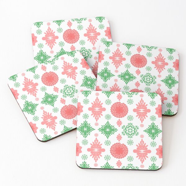Item preview, Pink and Green Floral Mandala Pattern with Decorative Botanical Motifs on White Background designed and sold by Ei-Ei.