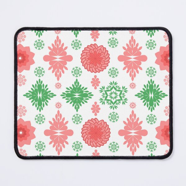 Item preview, Pink and Green Floral Mandala Pattern with Decorative Botanical Motifs on White Background designed and sold by Ei-Ei.