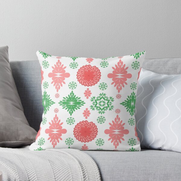 Item preview, Pink and Green Floral Mandala Pattern with Decorative Botanical Motifs on White Background designed and sold by Ei-Ei.