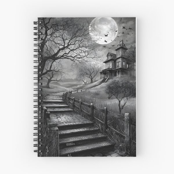Item preview, Eerie Moonlit Haunted House Landscape at Night designed and sold by Artessie.