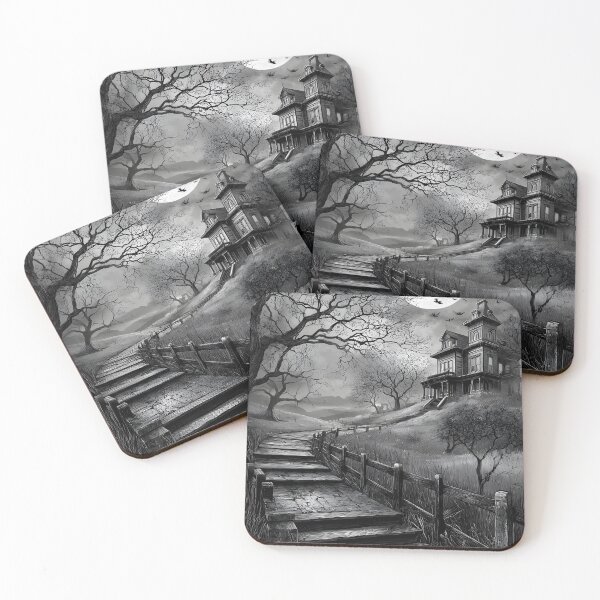 Item preview, Eerie Moonlit Haunted House Landscape at Night designed and sold by Artessie.