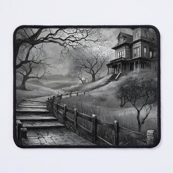 Item preview, Eerie Moonlit Haunted House Landscape at Night designed and sold by Artessie.