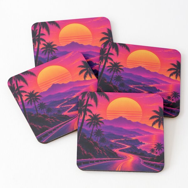 Item preview, Neon Sunset Highway Retro 80s designed and sold by i-corp.