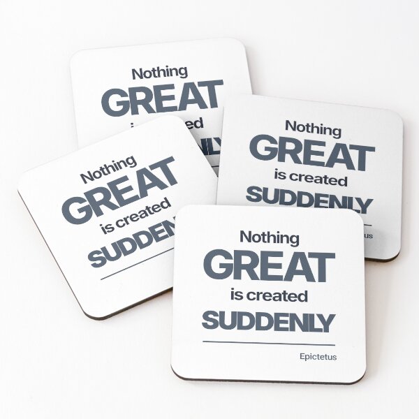 Item preview, Nothing Great Is Created Suddenly - Epictetus - Minimalist Style Stoic Quote - Dark Version designed and sold by Stoic Core.