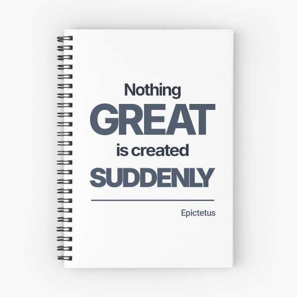 Item preview, Nothing Great Is Created Suddenly - Epictetus - Minimalist Style Stoic Quote - Dark Version designed and sold by Stoic Core.