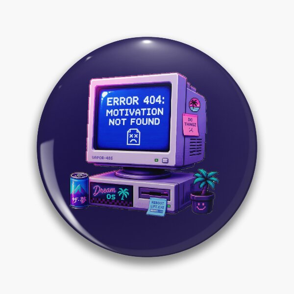 Item preview, Error 404 Motivation Not Found Pixel Art Sticker designed and sold by aysenism.