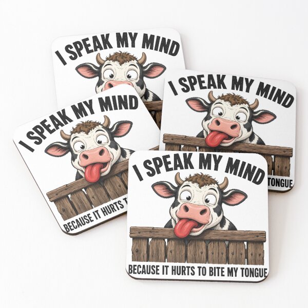 Item preview, I Speak My Mind Funny Cartoon Cow designed and sold by TshirtsOnline-.