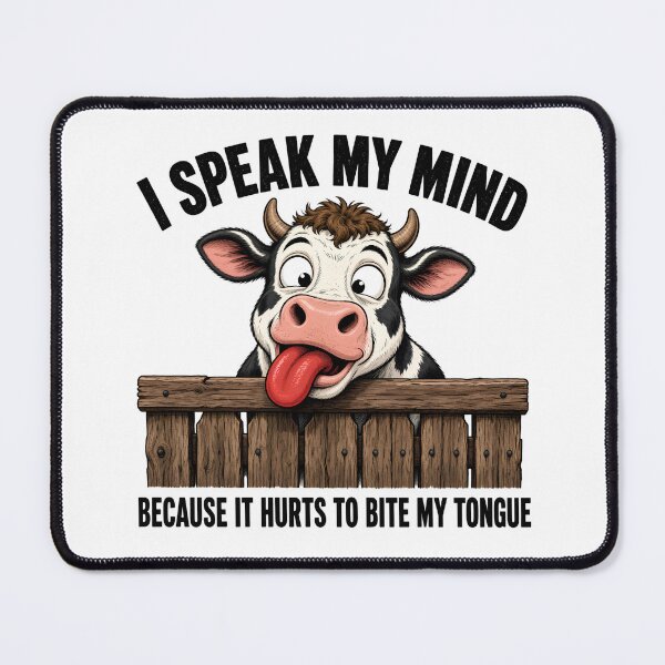 Item preview, I Speak My Mind Funny Cartoon Cow designed and sold by TshirtsOnline-.