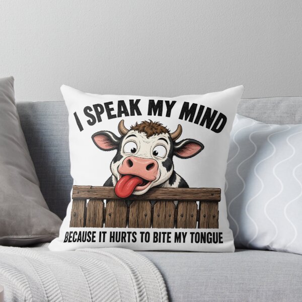 Item preview, I Speak My Mind Funny Cartoon Cow designed and sold by TshirtsOnline-.