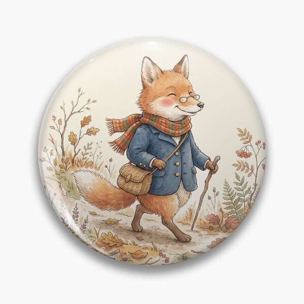 Item preview, Vintage Watercolor Gentleman Fox Walking in Autumn - Classic Storybook Art designed and sold by Pasteltone.
