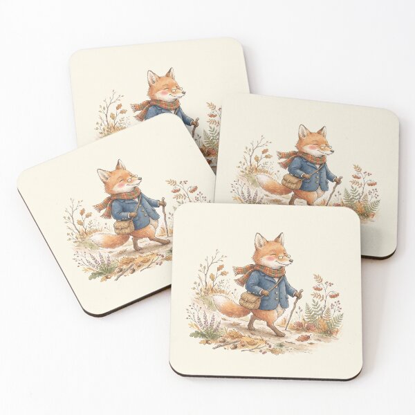Item preview, Vintage Watercolor Gentleman Fox Walking in Autumn - Classic Storybook Art designed and sold by Pasteltone.