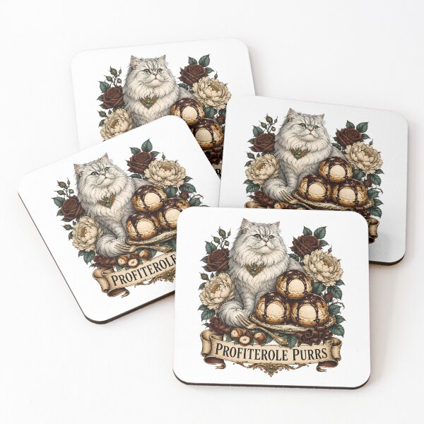 Item preview, Profiterole Purrs Persian Cat Dessert designed and sold by Old's Cool Cat Studio.