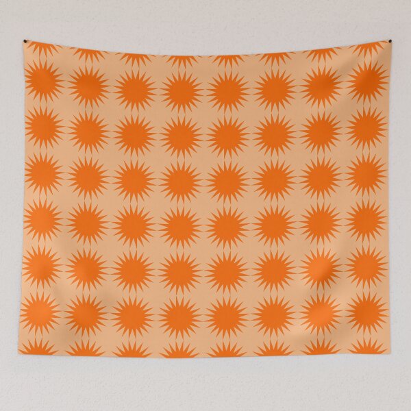 Item preview, Space Age Starburst – Minimalist Vintage Sunburst Pattern | Orange designed and sold by Frohyou.