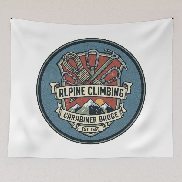 Item preview, Vintage Alpine Climbing Carabiner Badge Est 1950 designed and sold by Rahat3344.