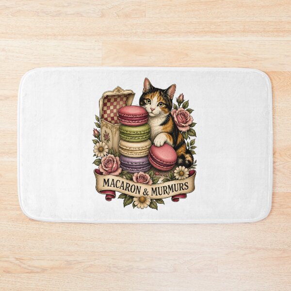 Item preview, Macaron Murmurs French Pastry Cat Macarons designed and sold by Old's Cool Cat Studio.
