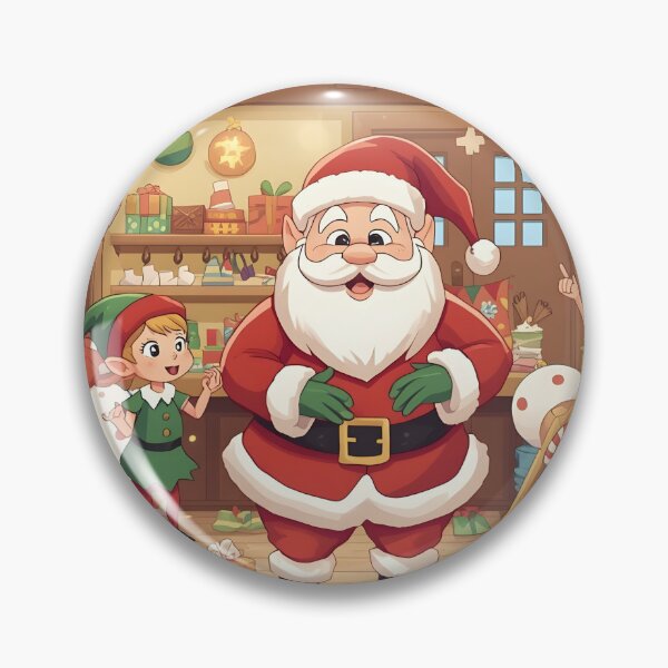 Item preview, Santa Claus and Elves Busy in Workshop Merry Christmas Scene Art designed and sold by VibranPalette.