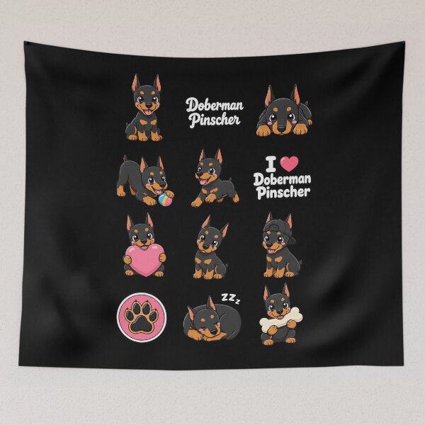 Artikelvorschau, Niedliche Dobermann-Aufkleber und Bekleidungsdesign entworfen und verkauft von rafaeltto.
