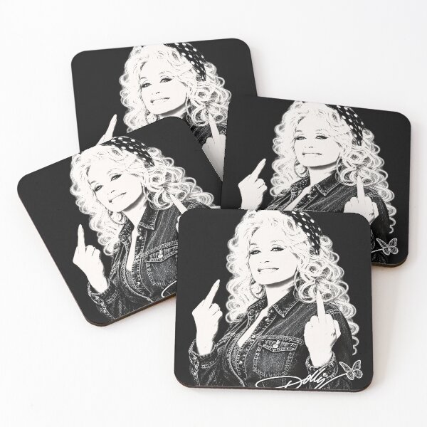 Item preview, Dolly Parton Middle Finger Funny,  Country Vintage Music Signature Classic designed and sold by Witchfoundart.
