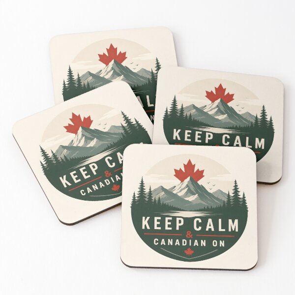 Item preview, Keep Calm and Canadian On Mountain Badge designed and sold by Sybille-Yates.