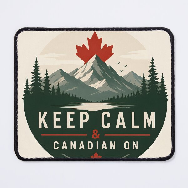 Item preview, Keep Calm and Canadian On Mountain Badge designed and sold by Sybille-Yates.