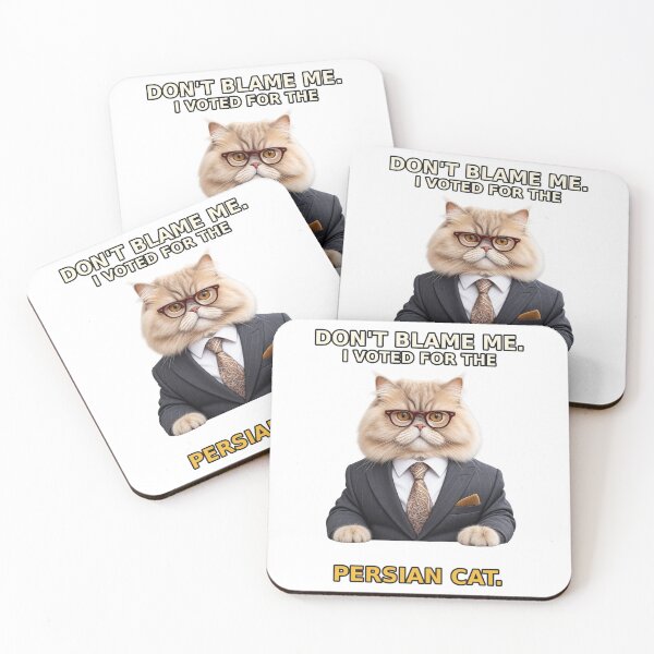 Item preview, Don’t Blame Me, I Voted for the Persian Cat – Suited Cat Election Joke designed and sold by Mirgonhood.
