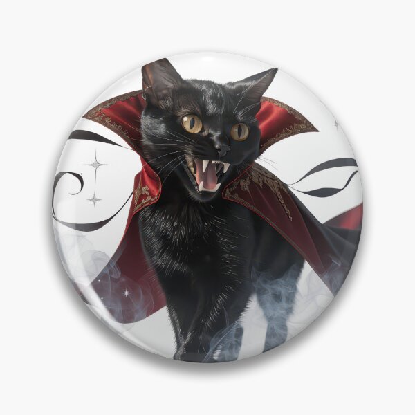 Item preview, Sleek Black Vampire Cat with Elegant Red Cape designed and sold by Angellacelin.