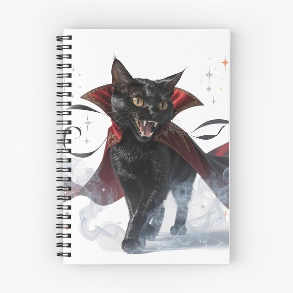 Item preview, Sleek Black Vampire Cat with Elegant Red Cape designed and sold by Angellacelin.