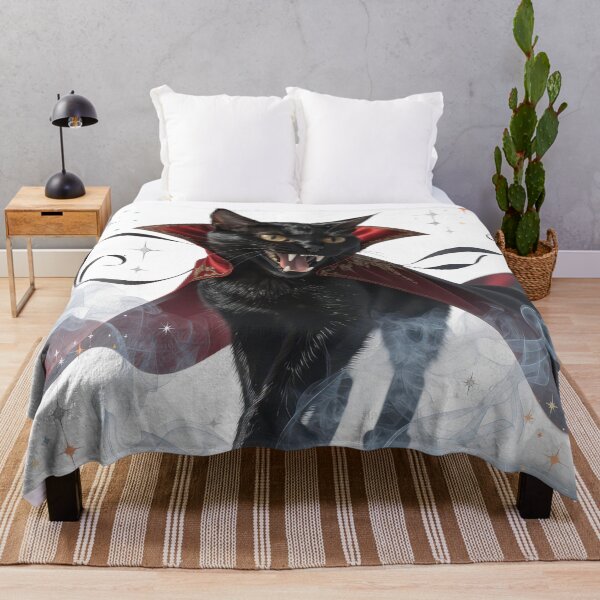 Item preview, Sleek Black Vampire Cat with Elegant Red Cape designed and sold by Angellacelin.
