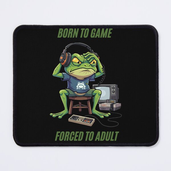 Item preview, Born to Game Forced to Adult Funny Gamer Frog Design designed and sold by BoldPowStudio.
